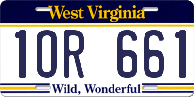 WV license plate 1OR661