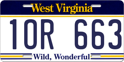 WV license plate 1OR663