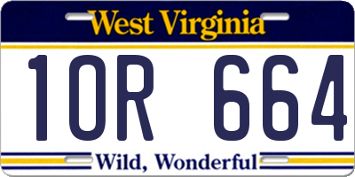 WV license plate 1OR664