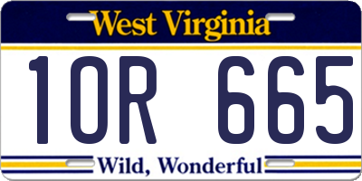 WV license plate 1OR665