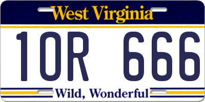 WV license plate 1OR666