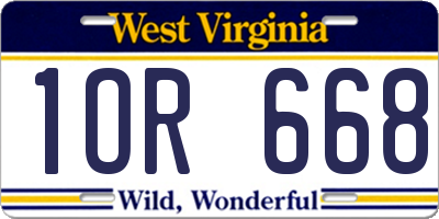 WV license plate 1OR668