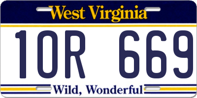 WV license plate 1OR669