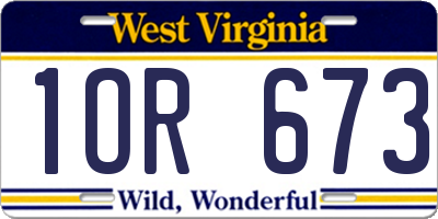 WV license plate 1OR673
