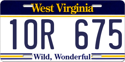 WV license plate 1OR675