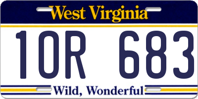 WV license plate 1OR683