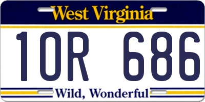 WV license plate 1OR686