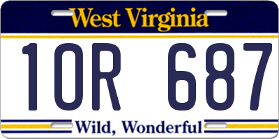 WV license plate 1OR687