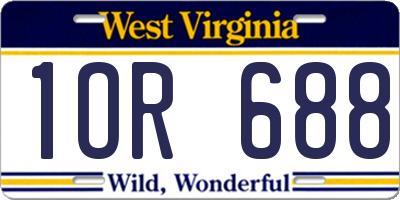 WV license plate 1OR688