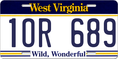WV license plate 1OR689