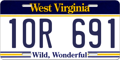 WV license plate 1OR691
