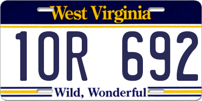 WV license plate 1OR692
