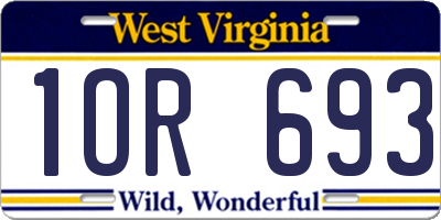 WV license plate 1OR693