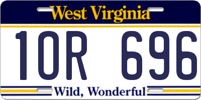 WV license plate 1OR696