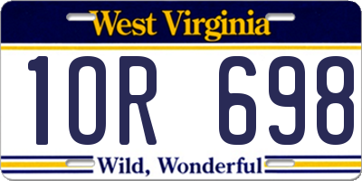 WV license plate 1OR698