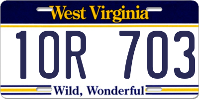 WV license plate 1OR703