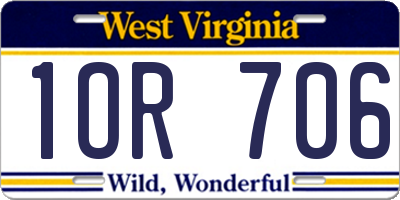 WV license plate 1OR706