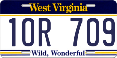 WV license plate 1OR709