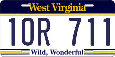 WV license plate 1OR711