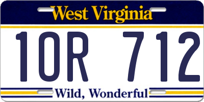 WV license plate 1OR712
