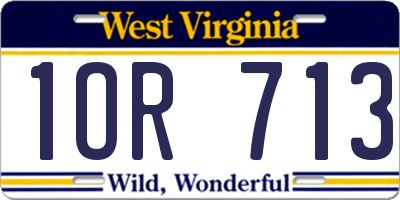 WV license plate 1OR713