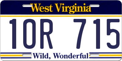 WV license plate 1OR715