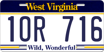 WV license plate 1OR716