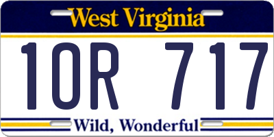 WV license plate 1OR717