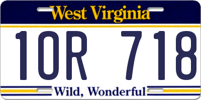 WV license plate 1OR718