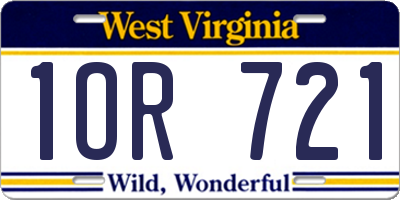 WV license plate 1OR721