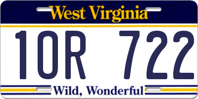 WV license plate 1OR722