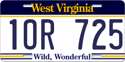 WV license plate 1OR725