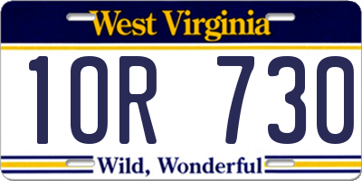 WV license plate 1OR730