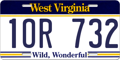 WV license plate 1OR732