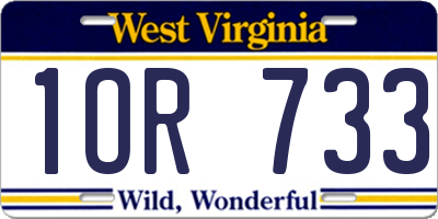 WV license plate 1OR733