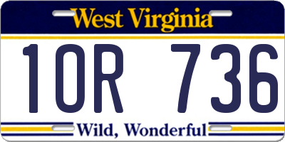WV license plate 1OR736