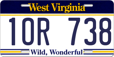 WV license plate 1OR738
