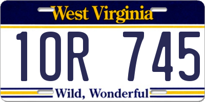 WV license plate 1OR745