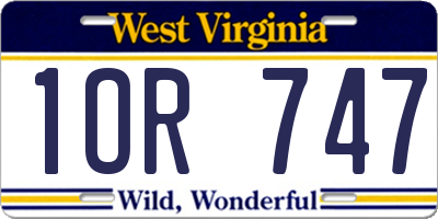 WV license plate 1OR747