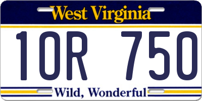 WV license plate 1OR750