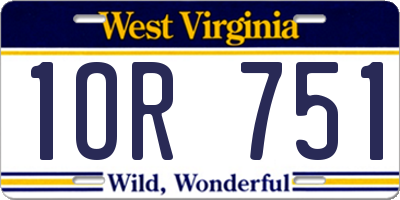 WV license plate 1OR751