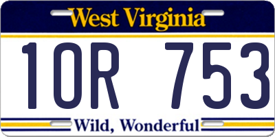 WV license plate 1OR753