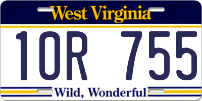 WV license plate 1OR755