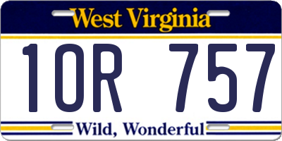WV license plate 1OR757