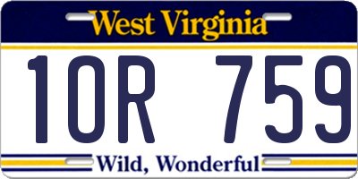 WV license plate 1OR759