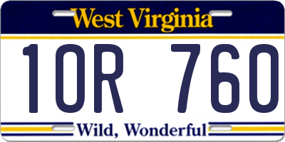 WV license plate 1OR760