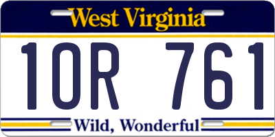WV license plate 1OR761
