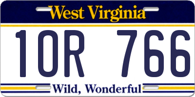 WV license plate 1OR766