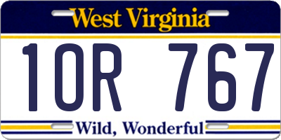WV license plate 1OR767