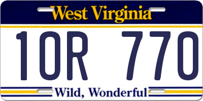 WV license plate 1OR770